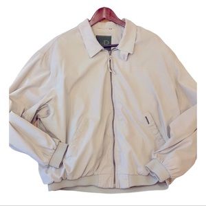 Vintage Citadel Embroidered Zip Up Bomber Jacket Tan Lined Mens XL Military